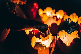 蜡烛,黑暗,灯