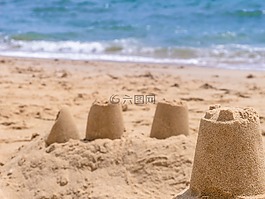 城堡,海灘,海