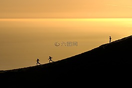 日落,海,海洋