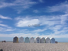 藍(lán)色的天空,海灘,空氣