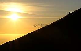日落,海,海洋