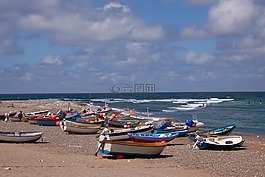 klitmoeller,海灘,船