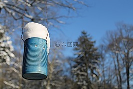 盒,藍(lán)色,雪
