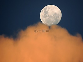 月亮,天空,云
