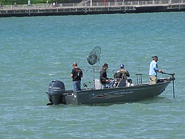 釣魚(yú),河,船