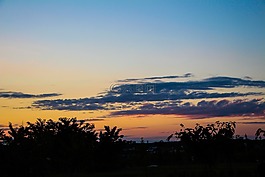 日落,天空,紅色