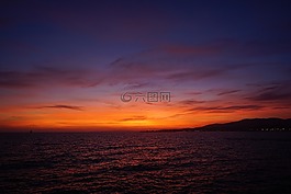 日落,景觀,天空