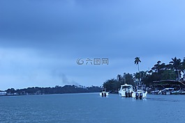 船,海,藍色