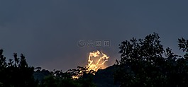 日落,天空,云