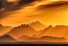 山,高原,日出