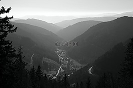 路,谷,景觀