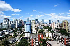 城市,摩天樓,市容