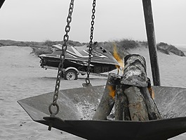 火災(zāi),橙色,海灘