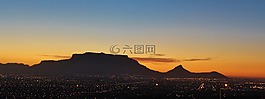 桌山,日落,開普敦