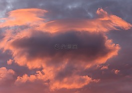 日落,天空,云