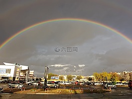 彩虹,云,天空