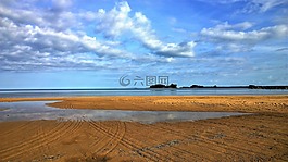 湖,海灘,水