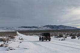 吉普车,雪,沙漠
