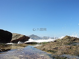 巖,mar,海灘