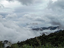塞拉,山,云