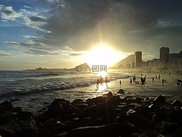 日落,mar,石頭