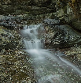 水,长时间曝光,石