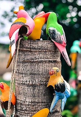 鳥,陶瓷的,陶器