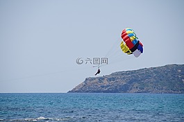 滑翔傘,降落傘,海