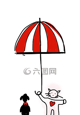貓,狗,傘