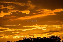 天空,云,日落