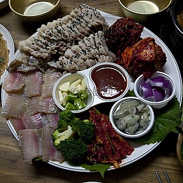 滑冰,三個的,豬肉