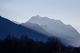 山,景觀,高峰
