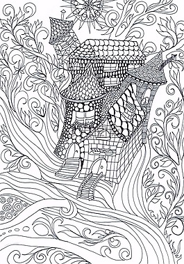 zentangle,树,绘图