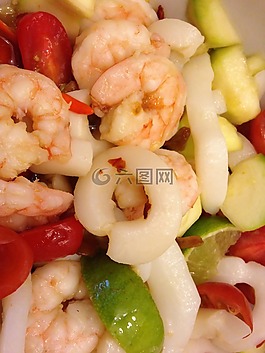廚師,吃,海鮮
