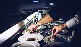 廚師,板,菜