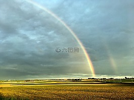 彩虹,雨,太阳