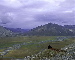 阿拉斯加州,景觀,山