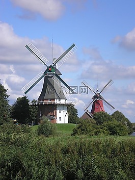 风车,greetsiel,北海