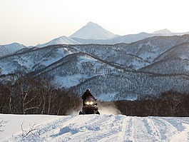 雪,冬季,山