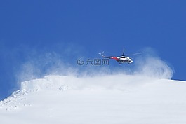 直升機,著陸,山