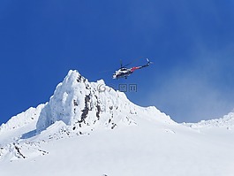 直升機,著陸,山