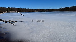 湖,凍結(jié),冬天