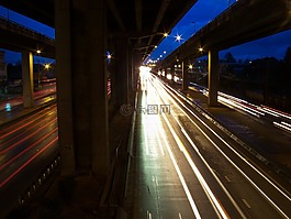 公路,夜,泰國