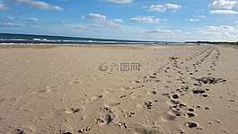 海灘,曲目,足跡