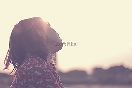 女孩,傷心,太陽
