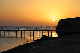 黎明,海,水域