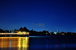 水,反思,藍(lán)色