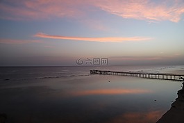 水域,日出,黎明