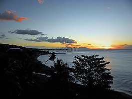 大溪地,日落,島