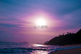 月亮,天空,海